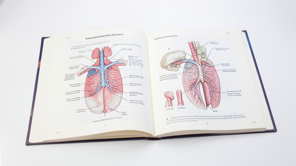 Libro de anatomía abierto con diagrama etiquetado